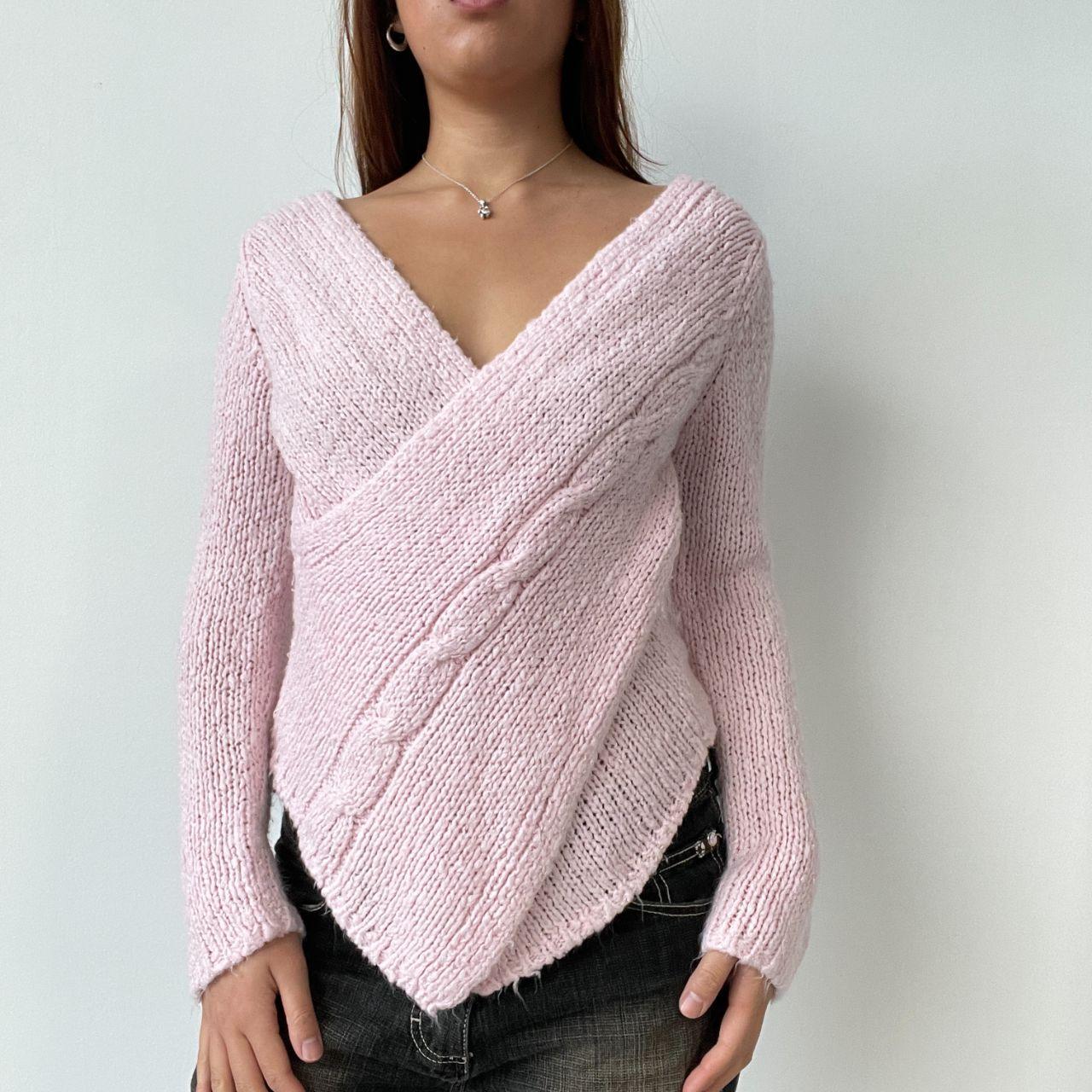 Pink Asymmetric Knit Jumper