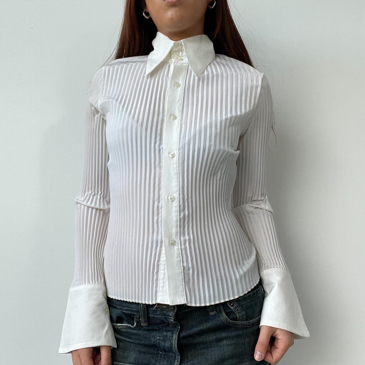 White Sheer Button Up Shirt