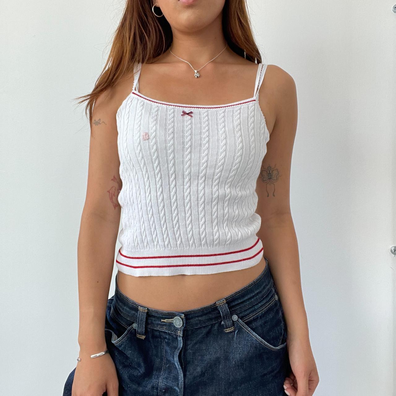 White Cable Knit Cami Top