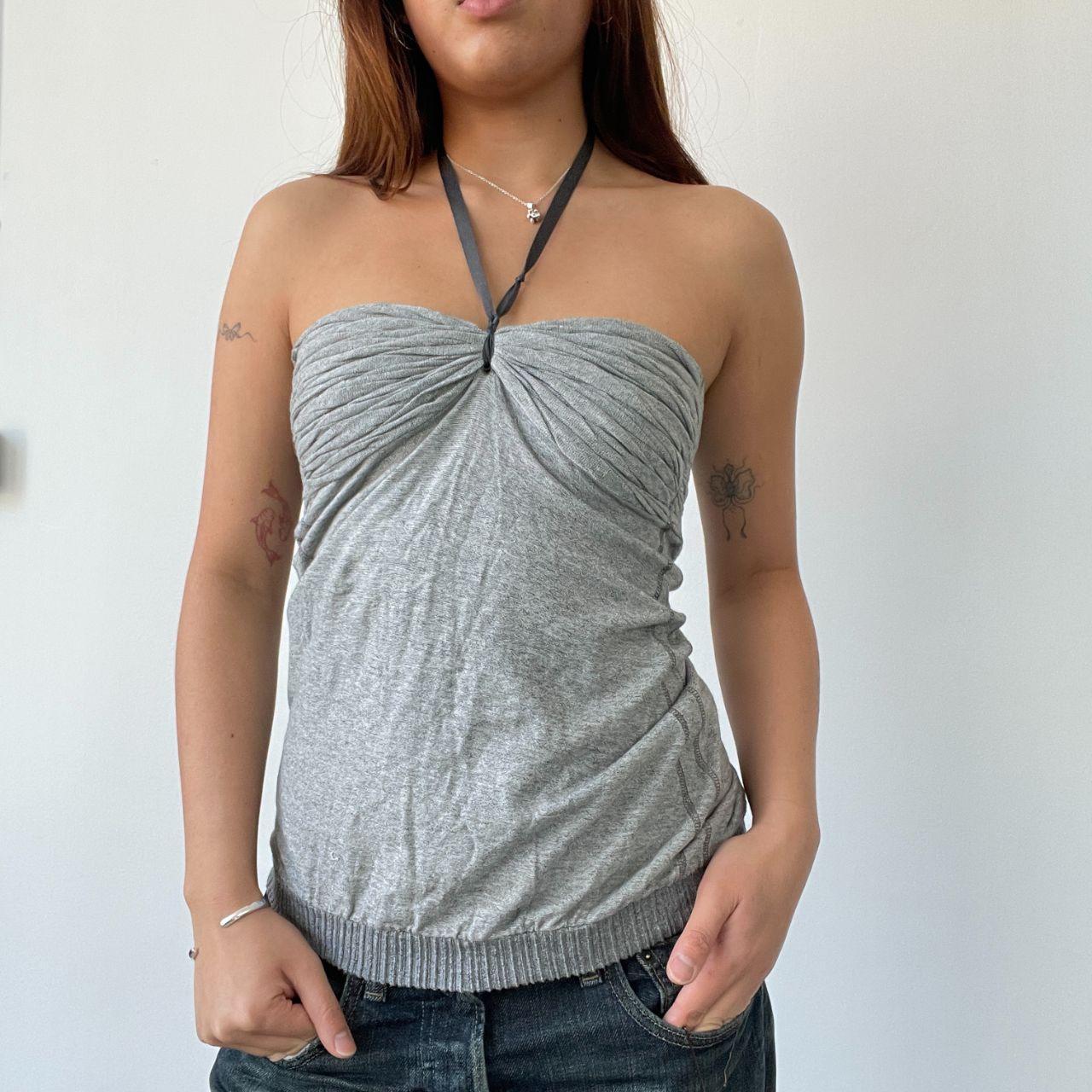 Grey Ruched Dress Top