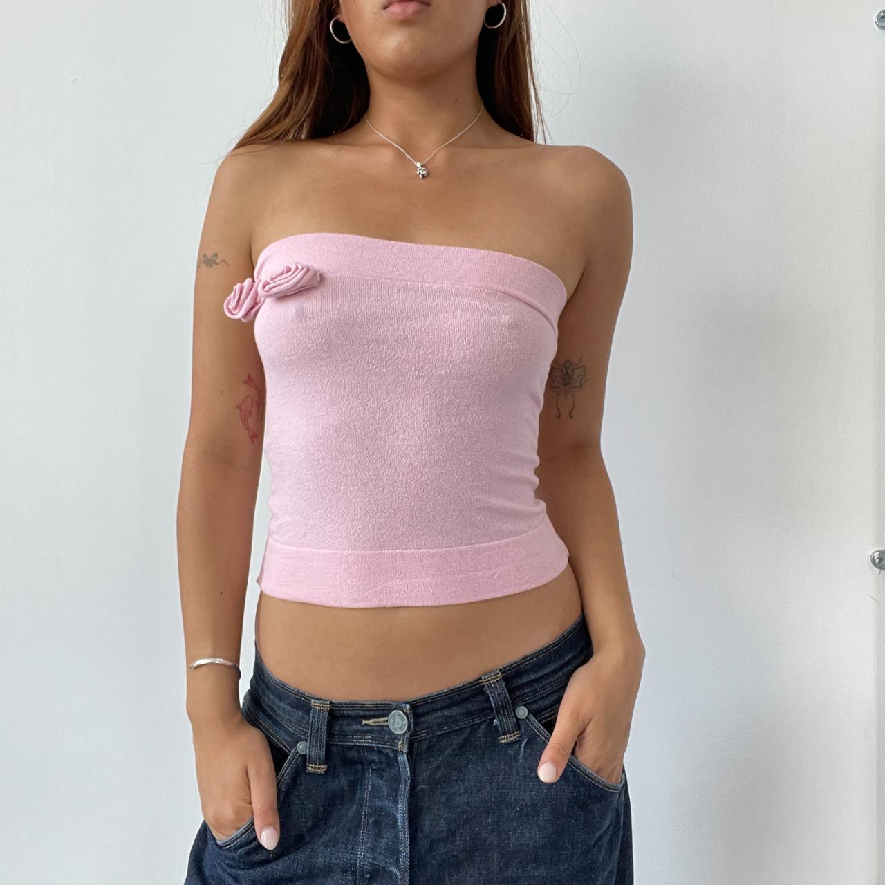 Baby Pink Rose Bandeau Top