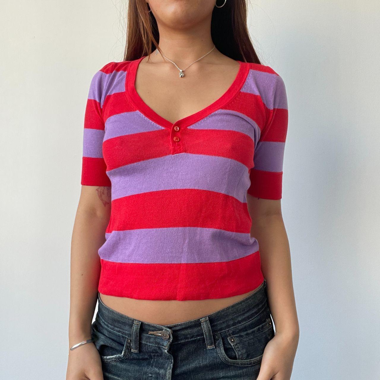 Red/Purple Stripy Knitted Top