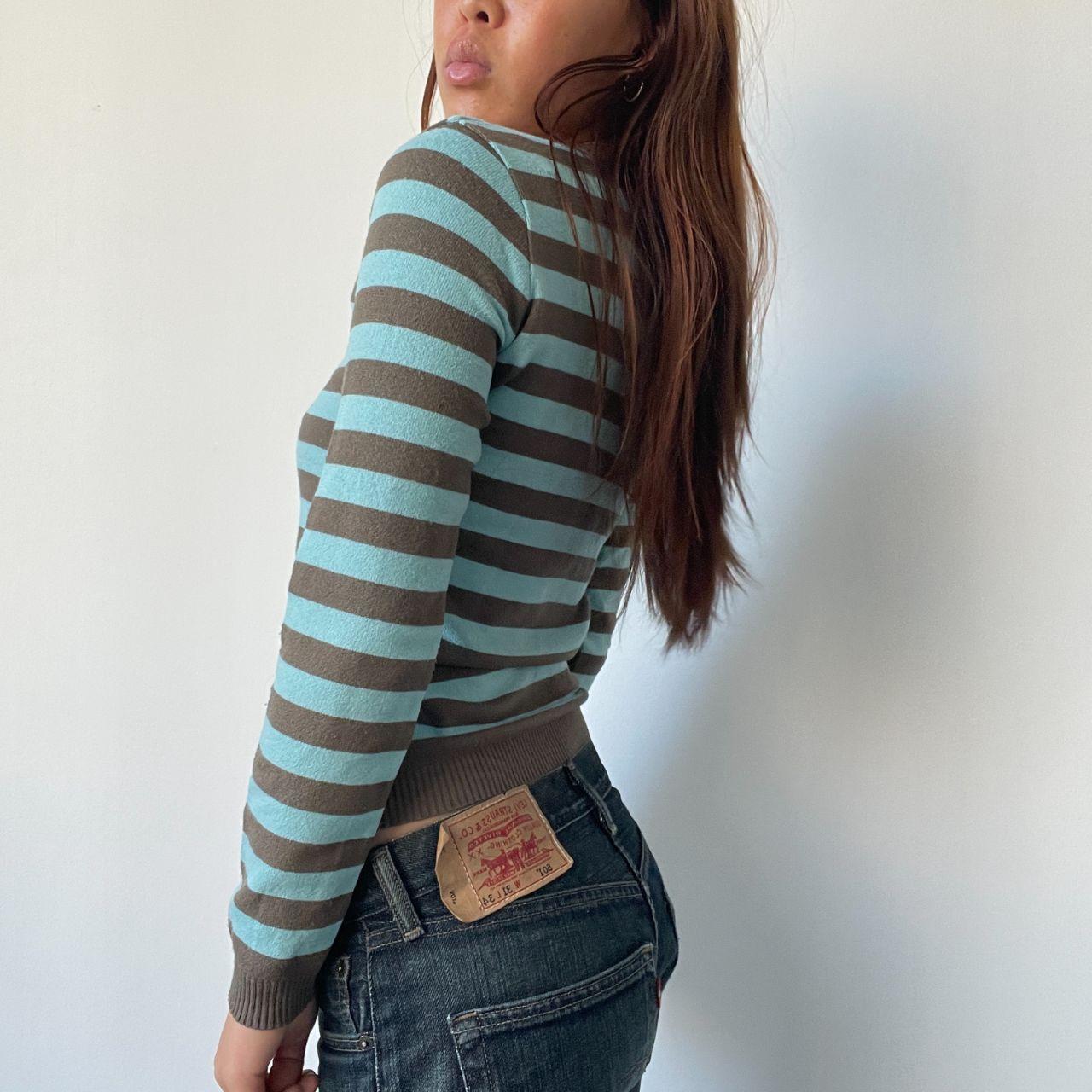 Blue/Brown Stripy Knit Jumper