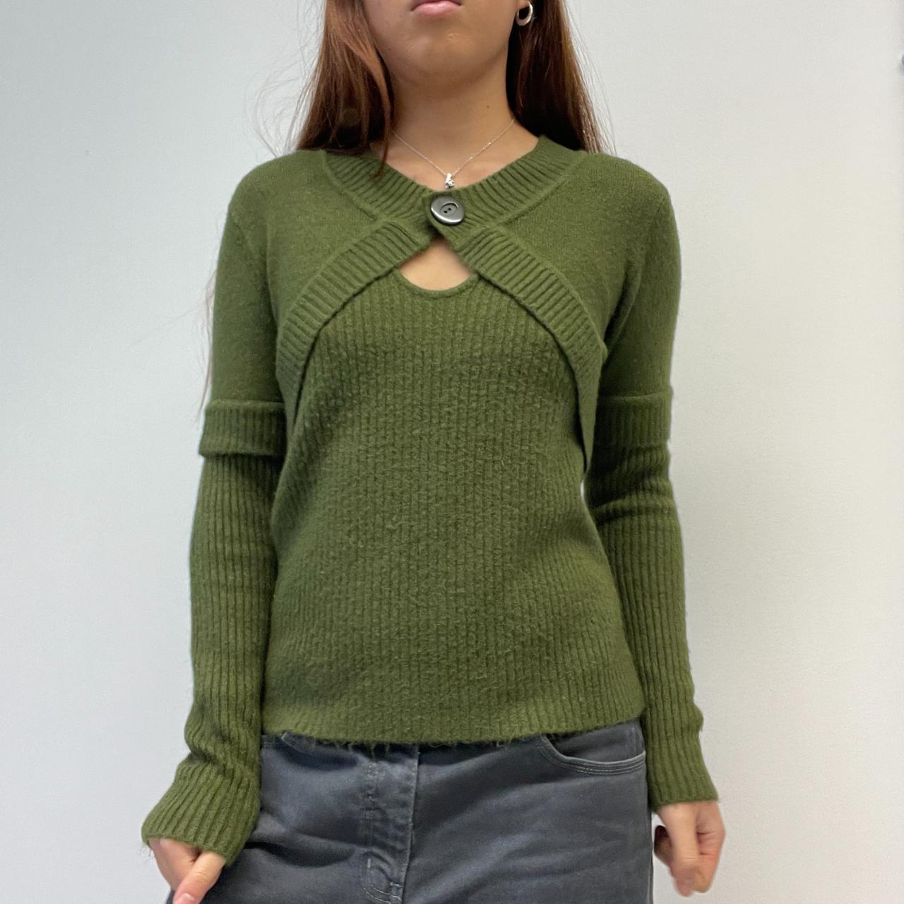 Khaki Knitted Bolero Top