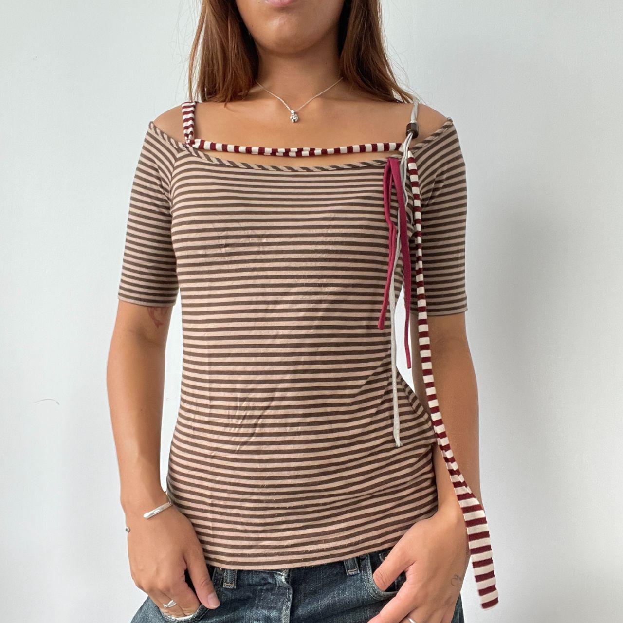 Brown Stripe Cop Copine Top