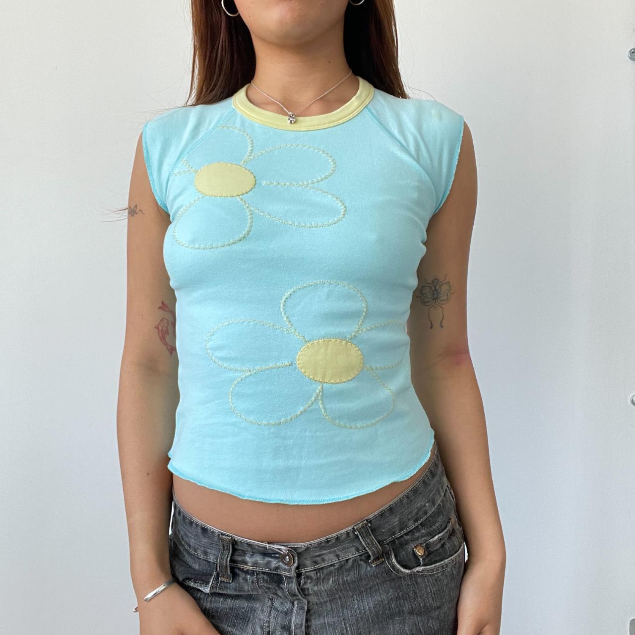 Baby Blue Floral Baby Tee