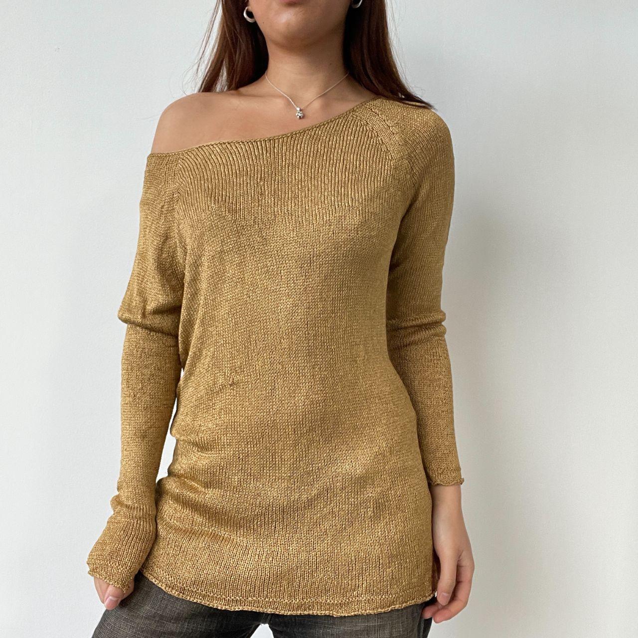 Gold Knitted Dress Top