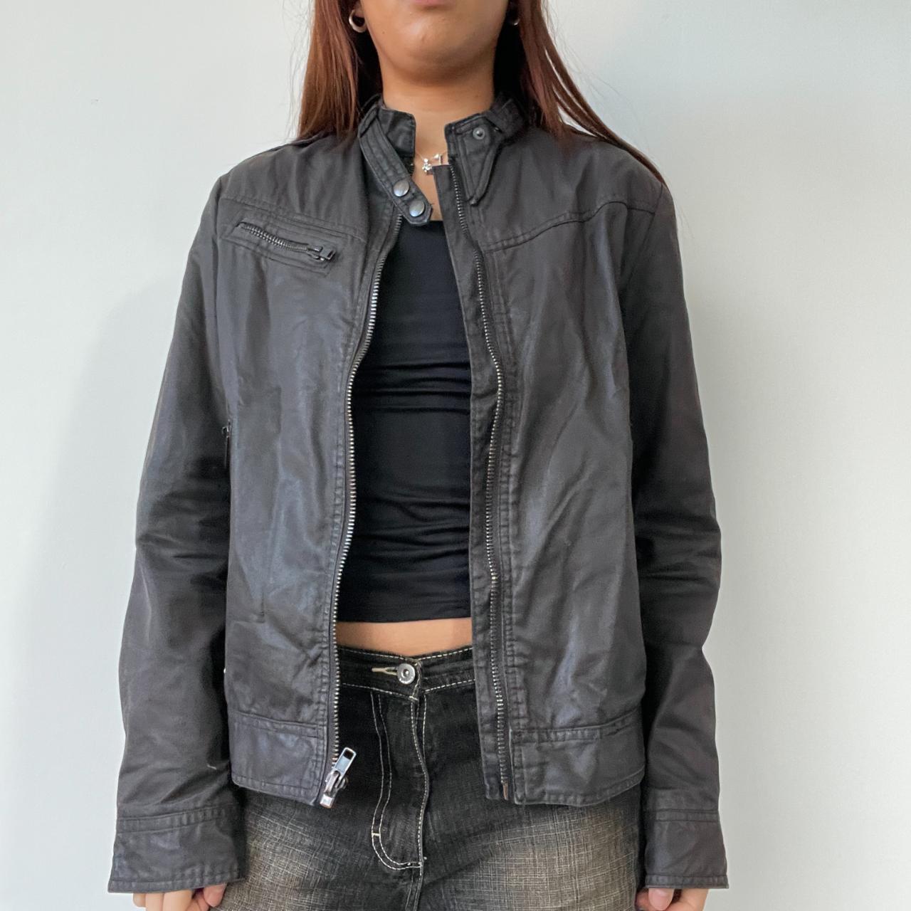 Dark Brown Leather Biker Jacket