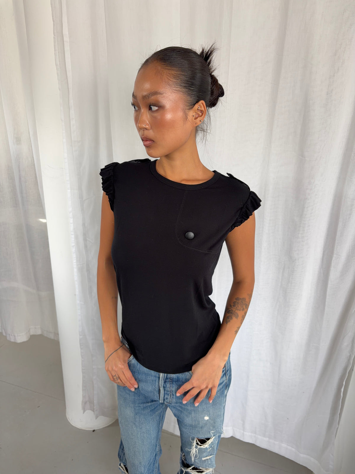 Vintage Frill Sleeve Top
