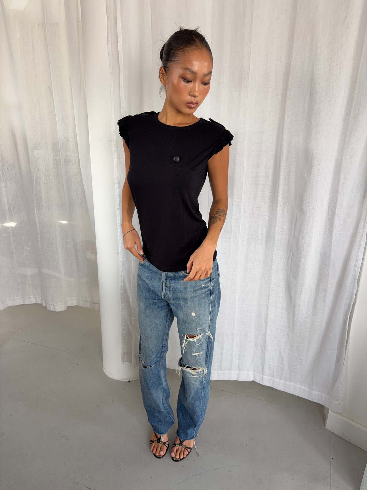 Vintage Frill Sleeve Top