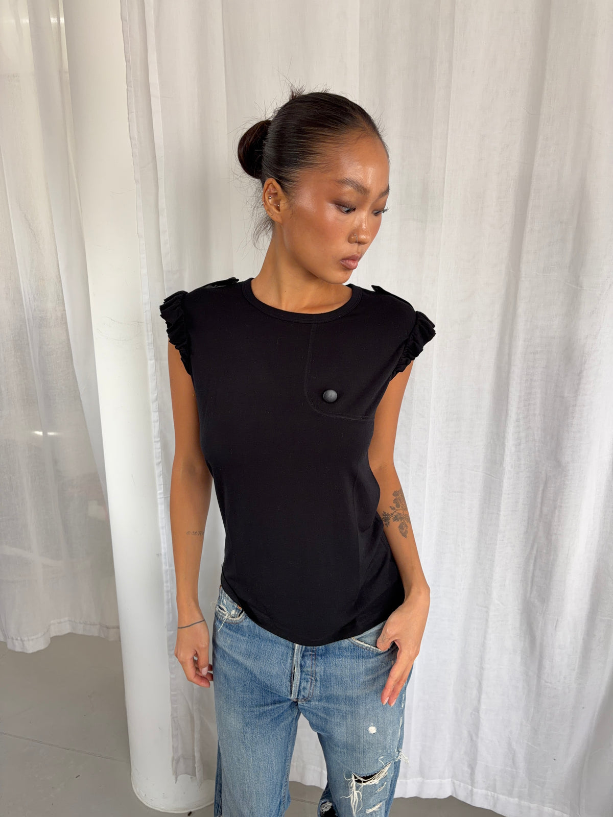 Vintage Frill Sleeve Top