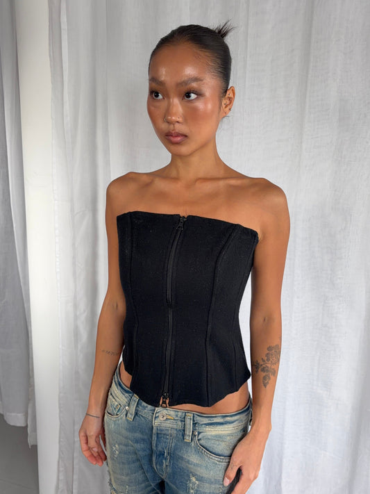 Vintage Black Zip Corset