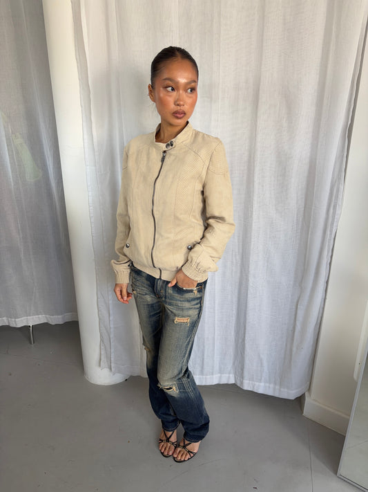Vintage Beige Suede Jacket