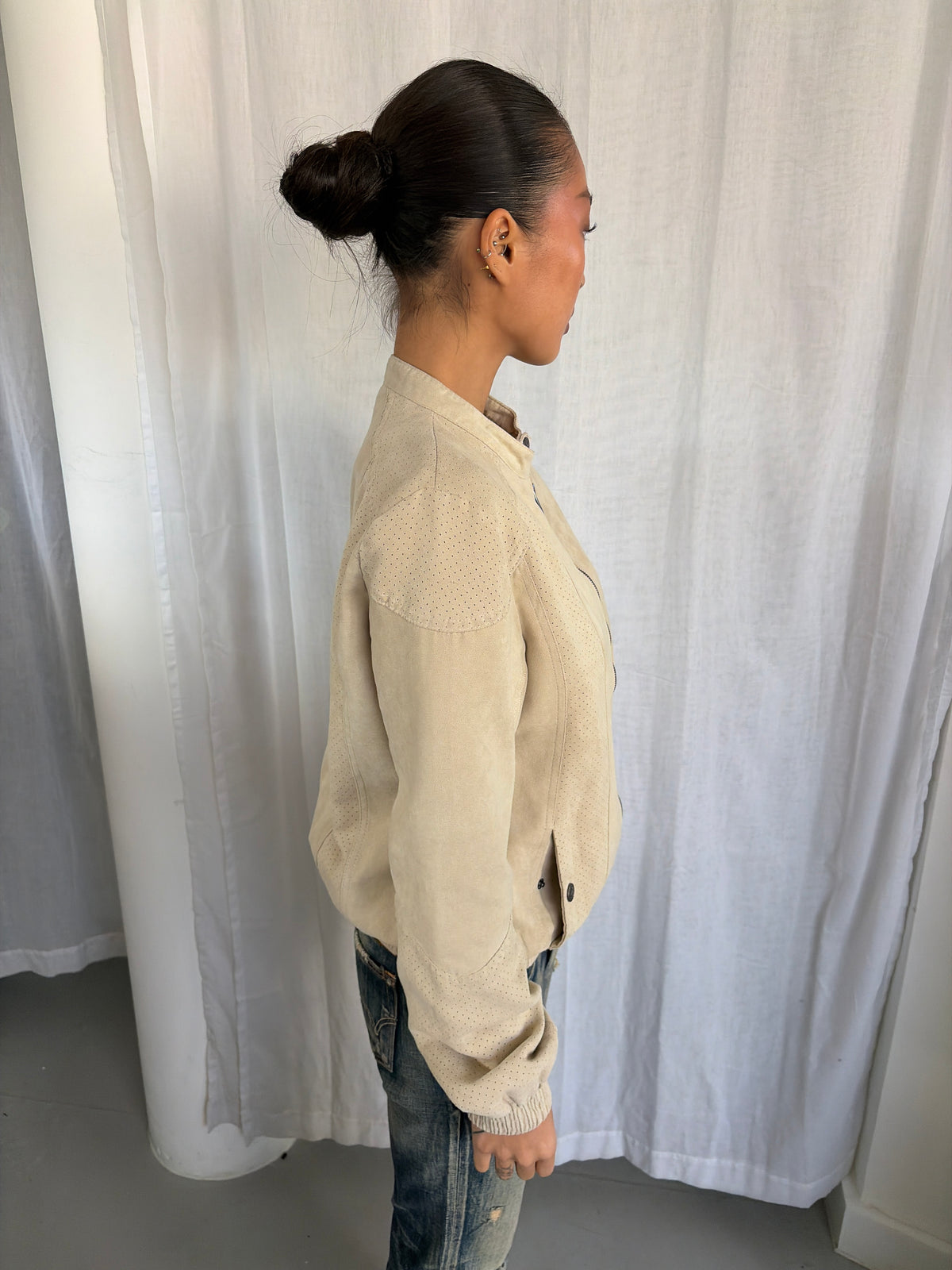 Vintage Beige Suede Jacket