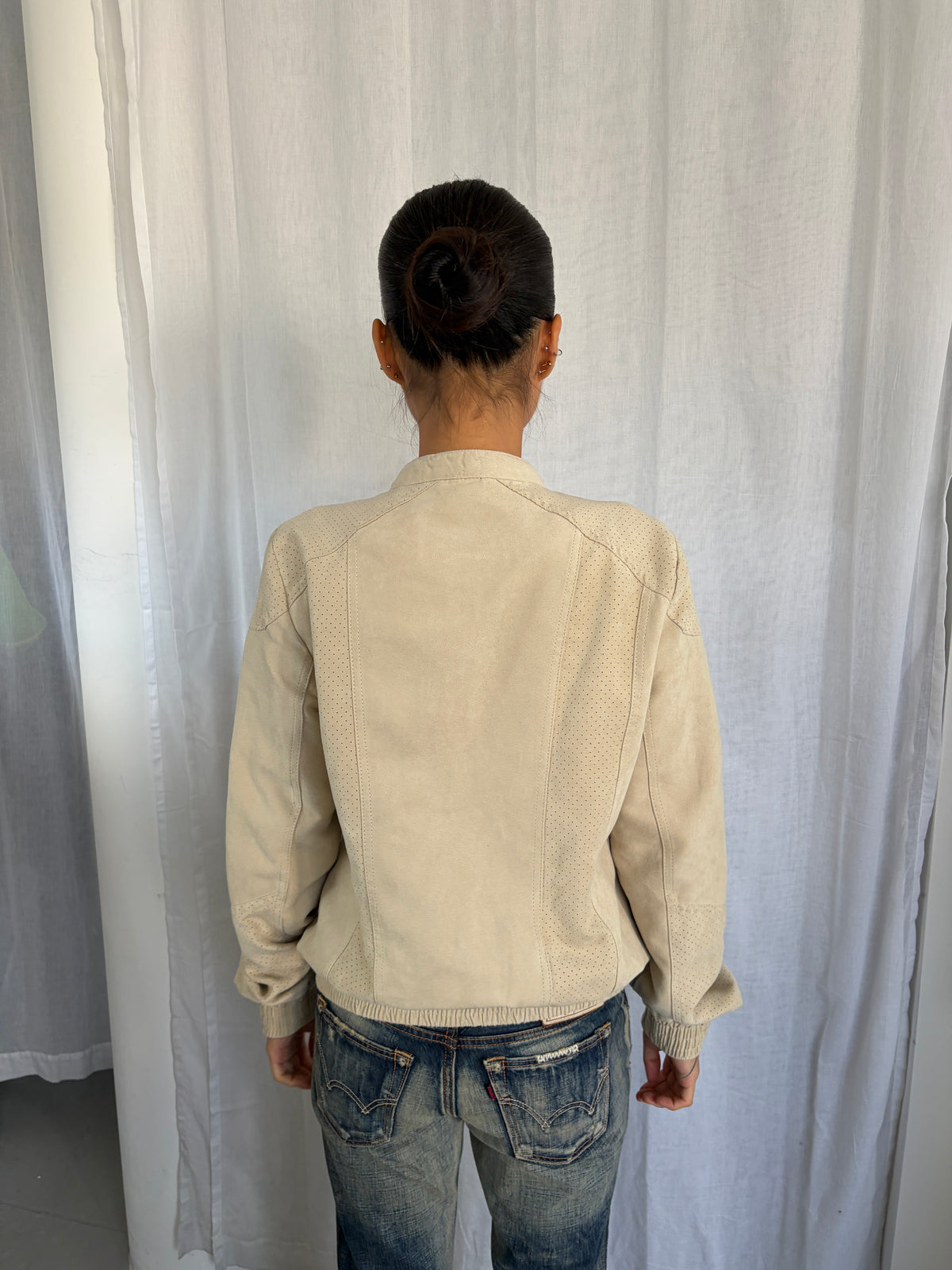 Vintage Beige Suede Jacket