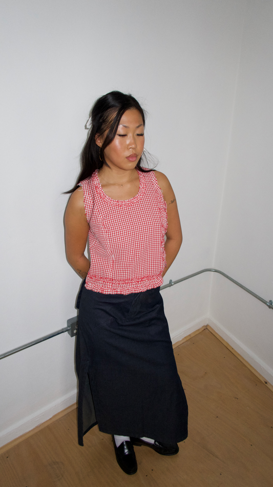 Vintage Red Gingham Top