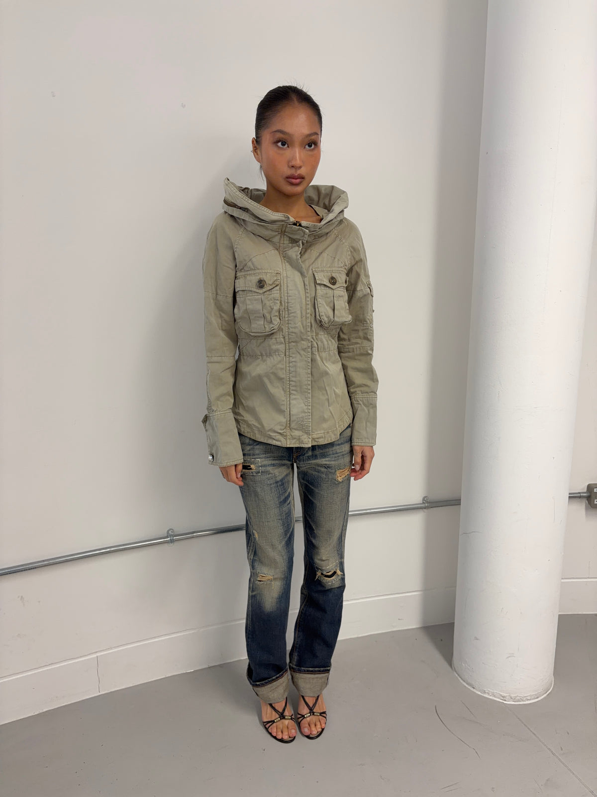Vintage Khaki Utility Jacket