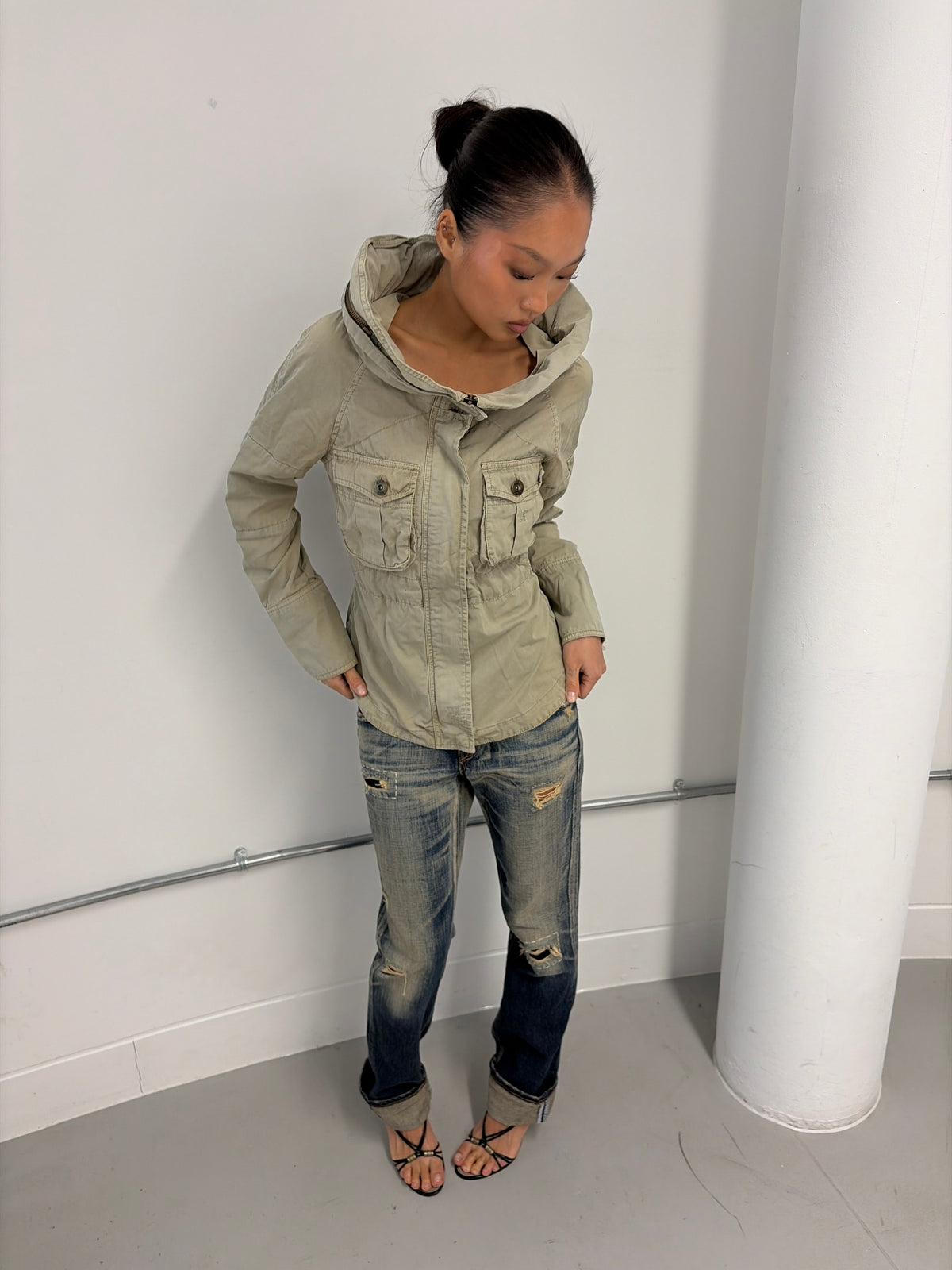 Vintage Khaki Utility Jacket