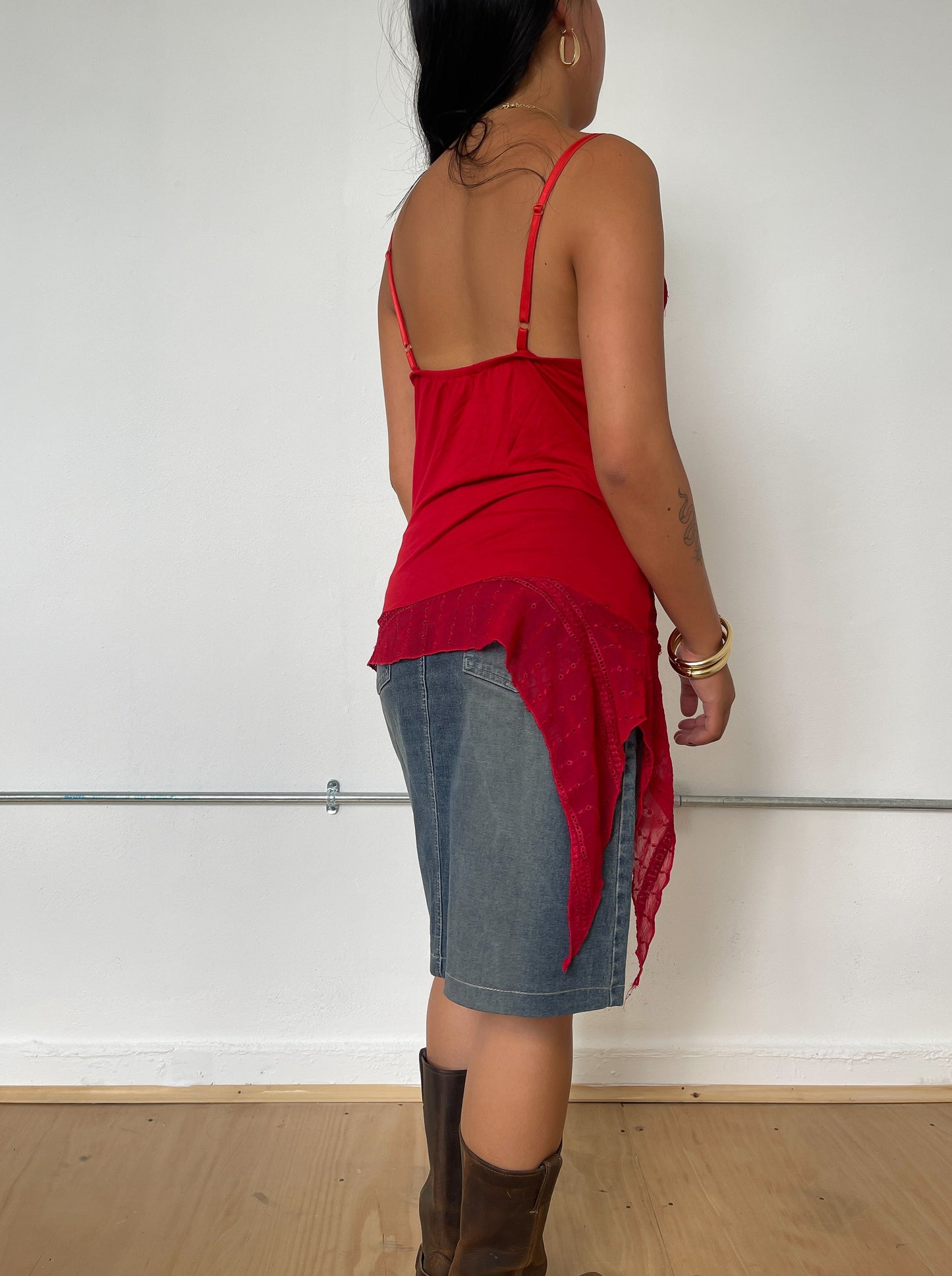 Vintage Red Lace Cami Top