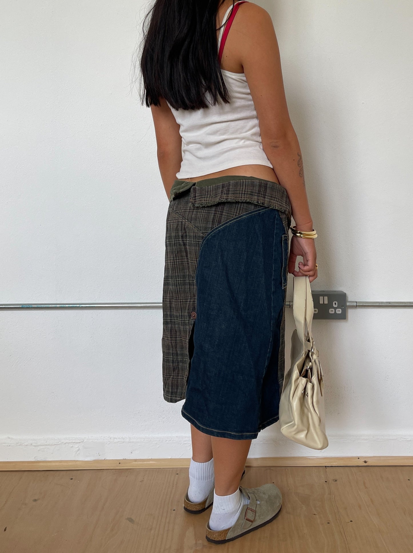 Vintage Corduroy Plaid Skirt