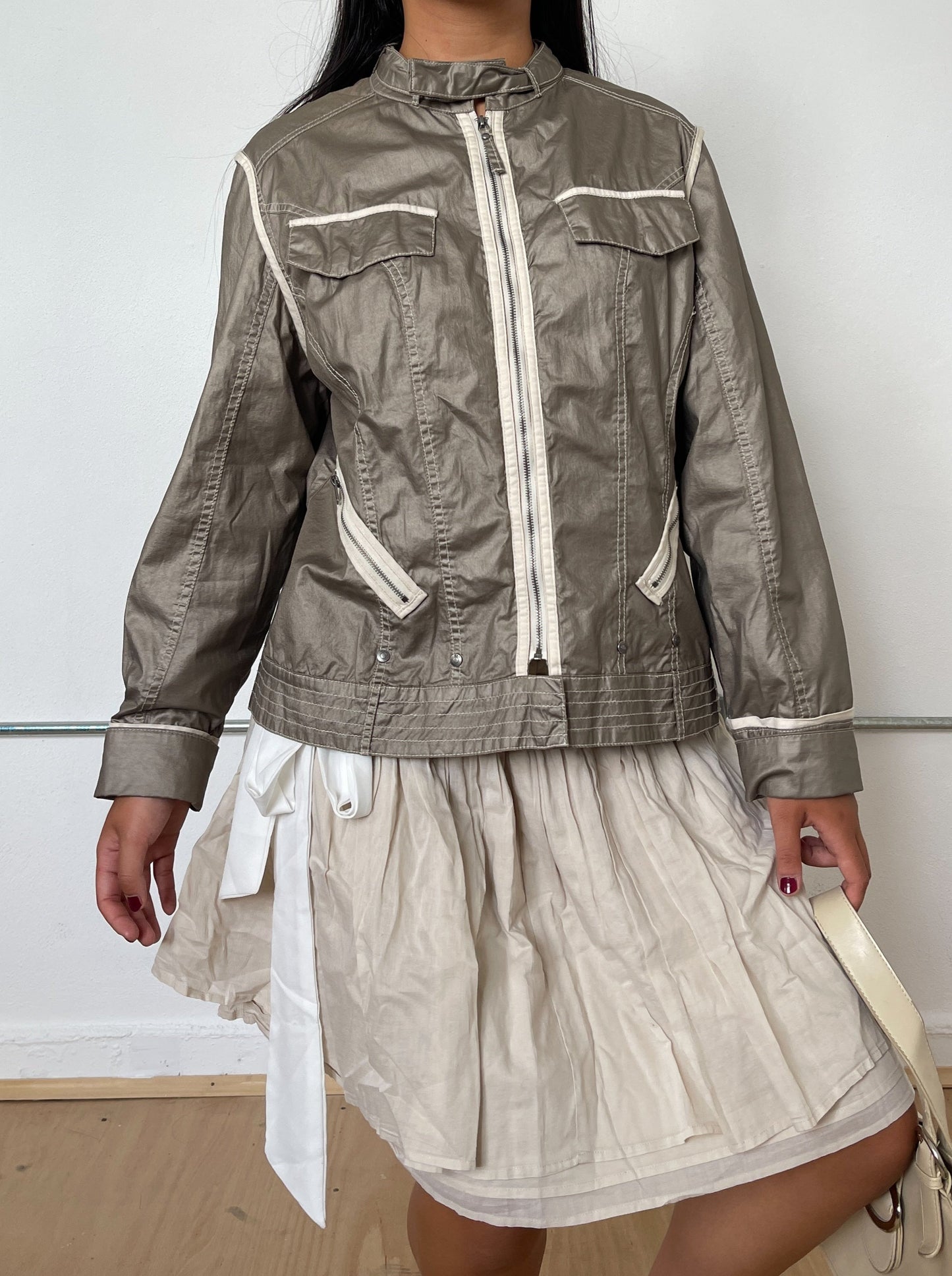 Vintage Grey Zip Up Jacket
