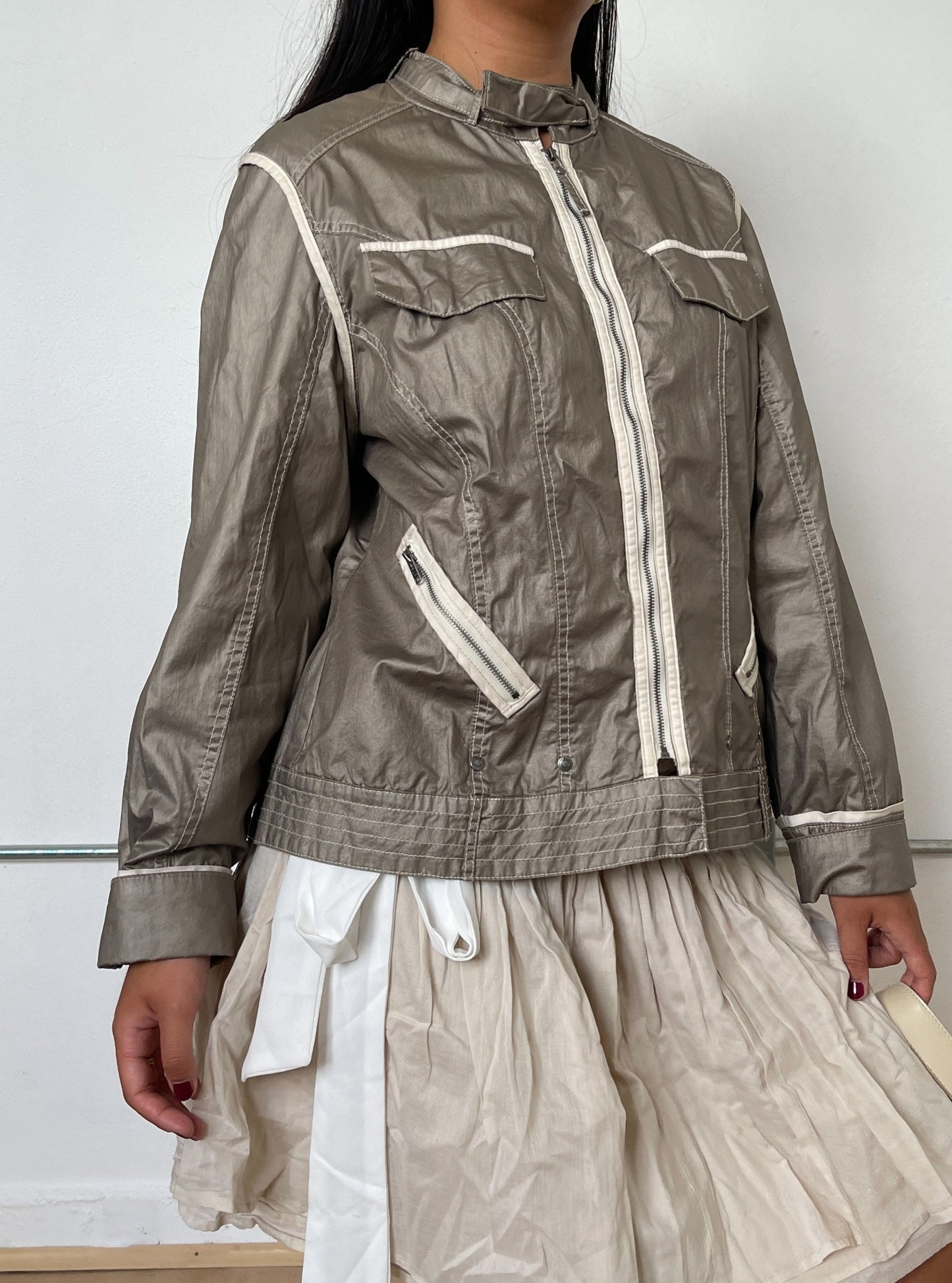 Vintage Grey Zip Up Jacket
