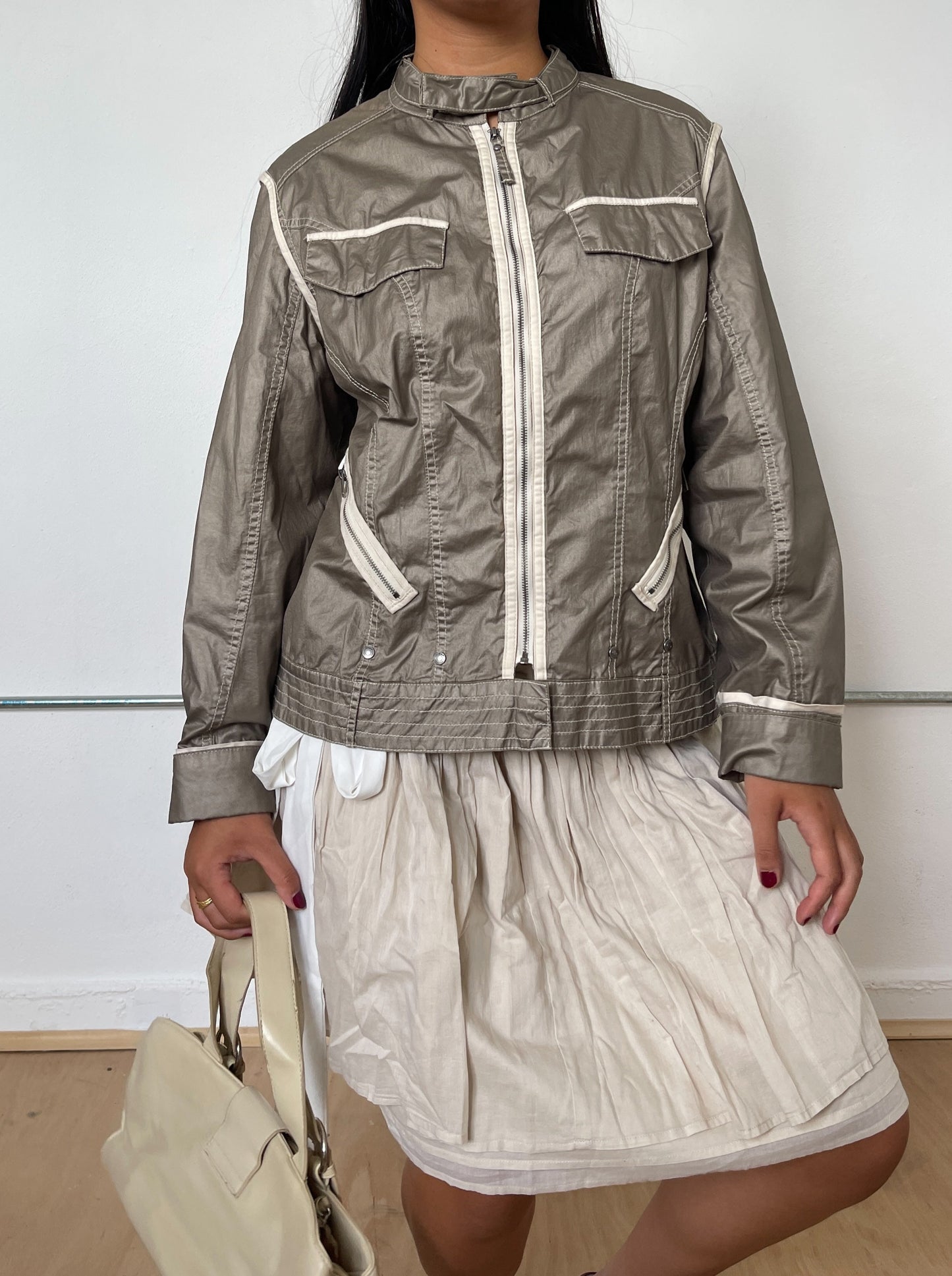 Vintage Grey Zip Up Jacket