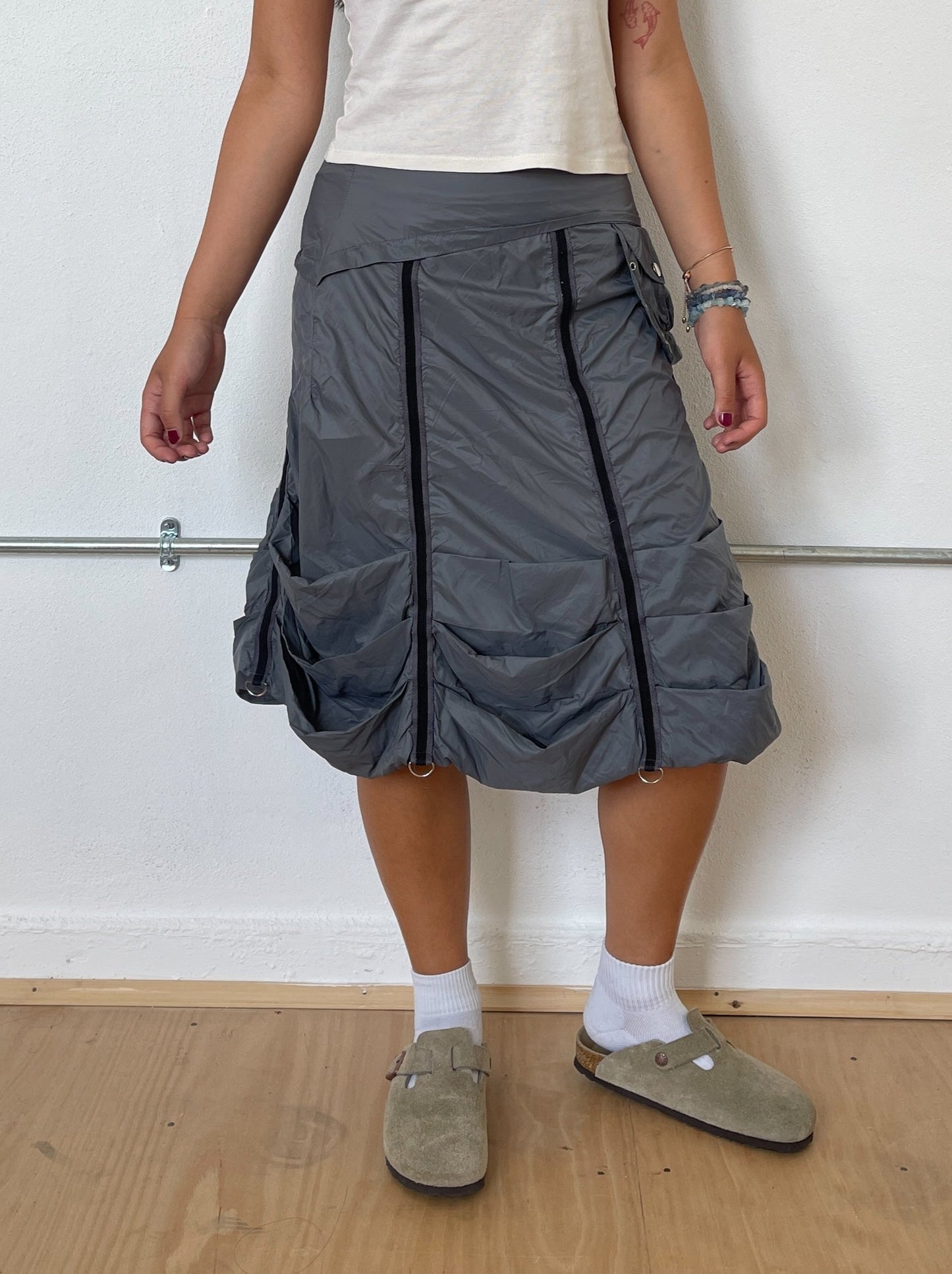 Vintage Grey Midi Skirt
