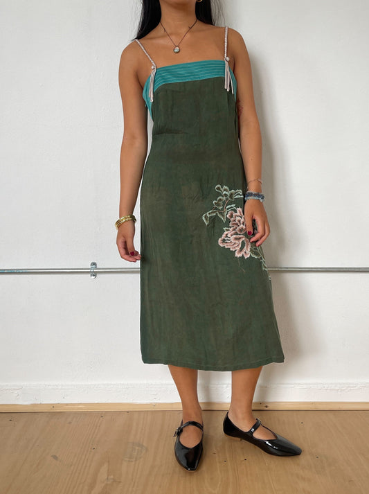 Vintage Embroided Midi Dress