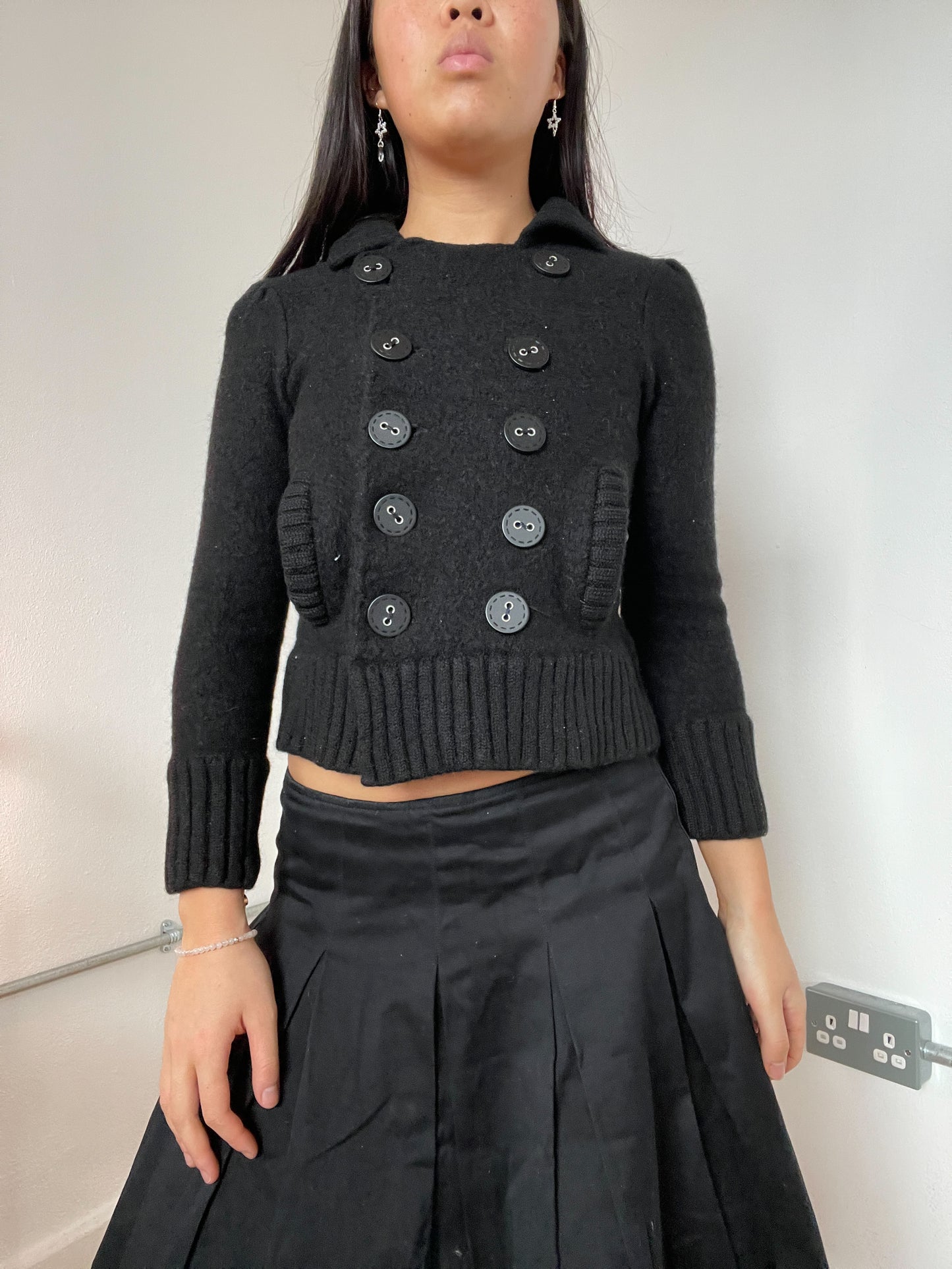Black double breasted jumper