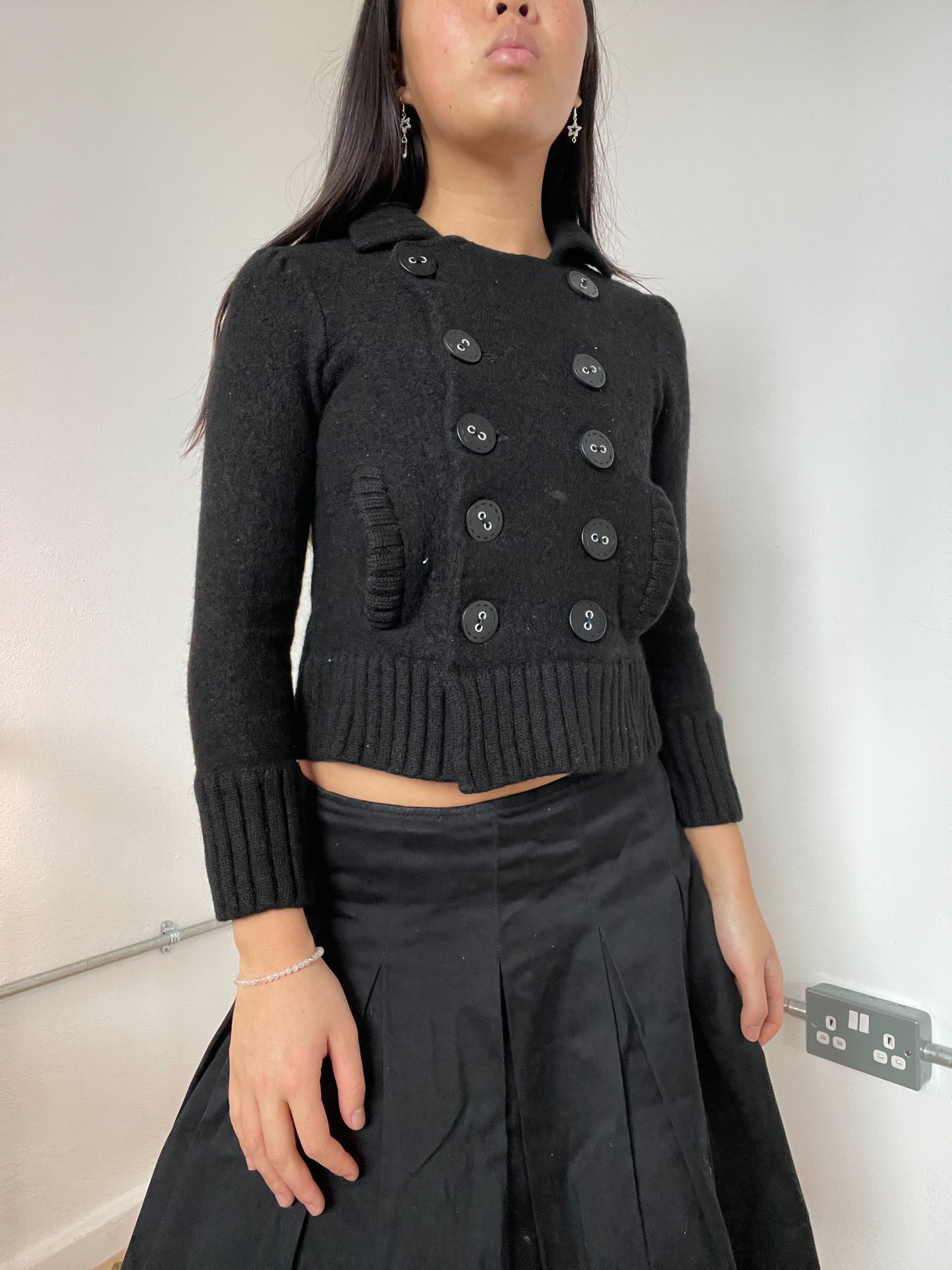 Black double breasted jumper