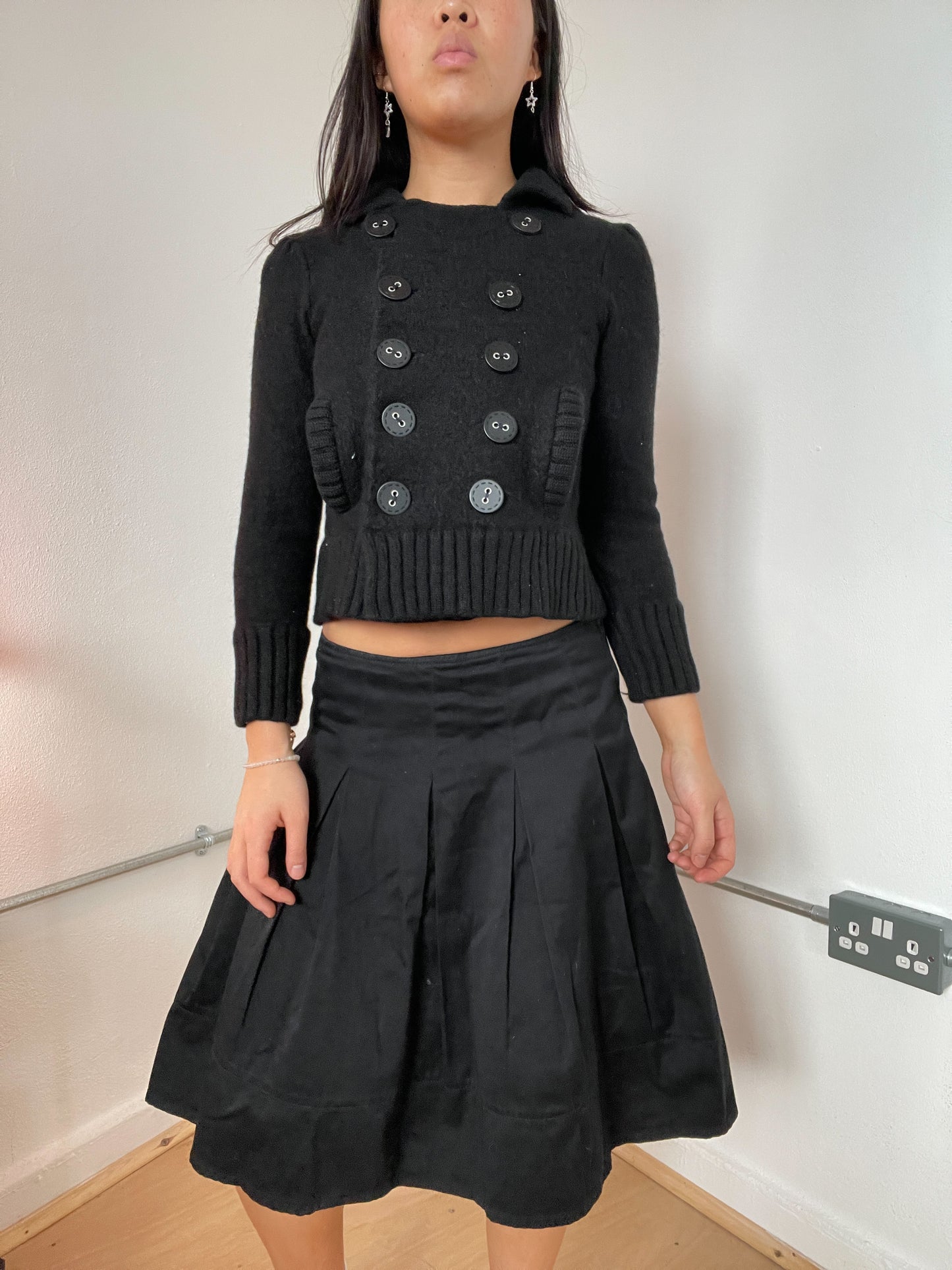 Black double breasted jumper