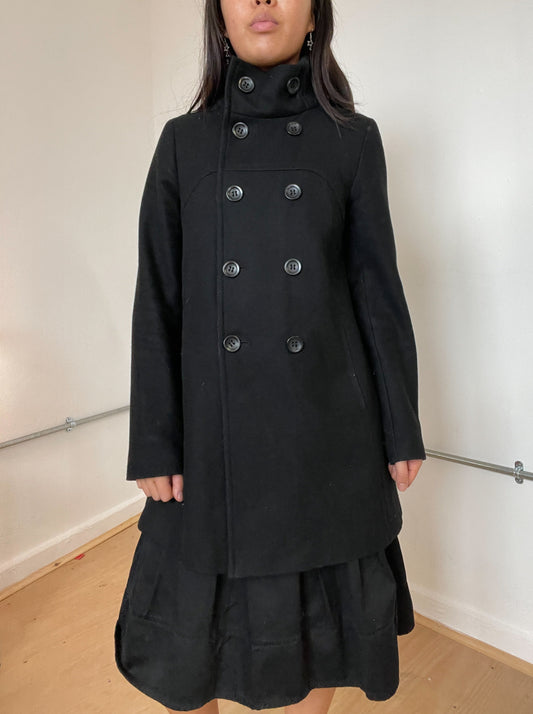 Black double breasted coat