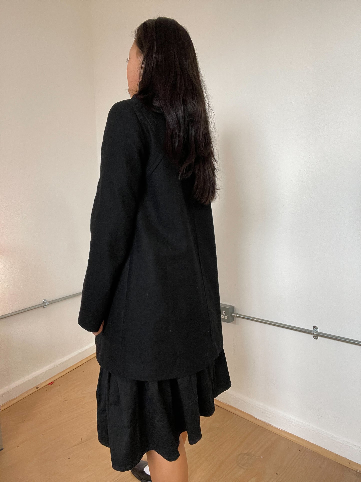 Black double breasted coat