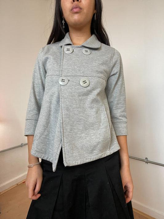 Grey double breasted jumper
