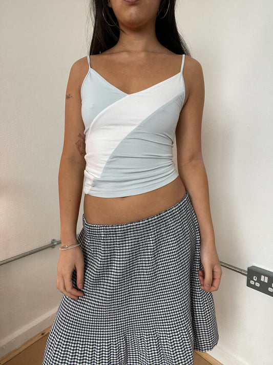 V neck two-toned cami top