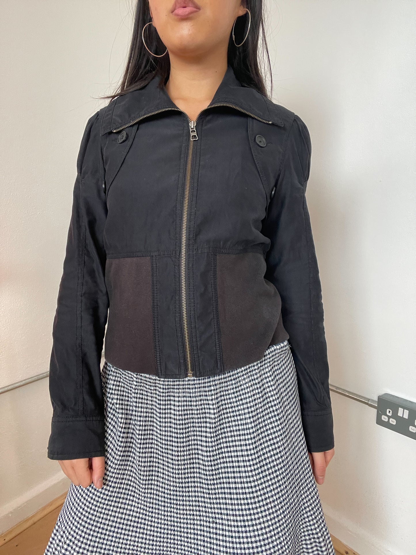 Black windbreaker jacket