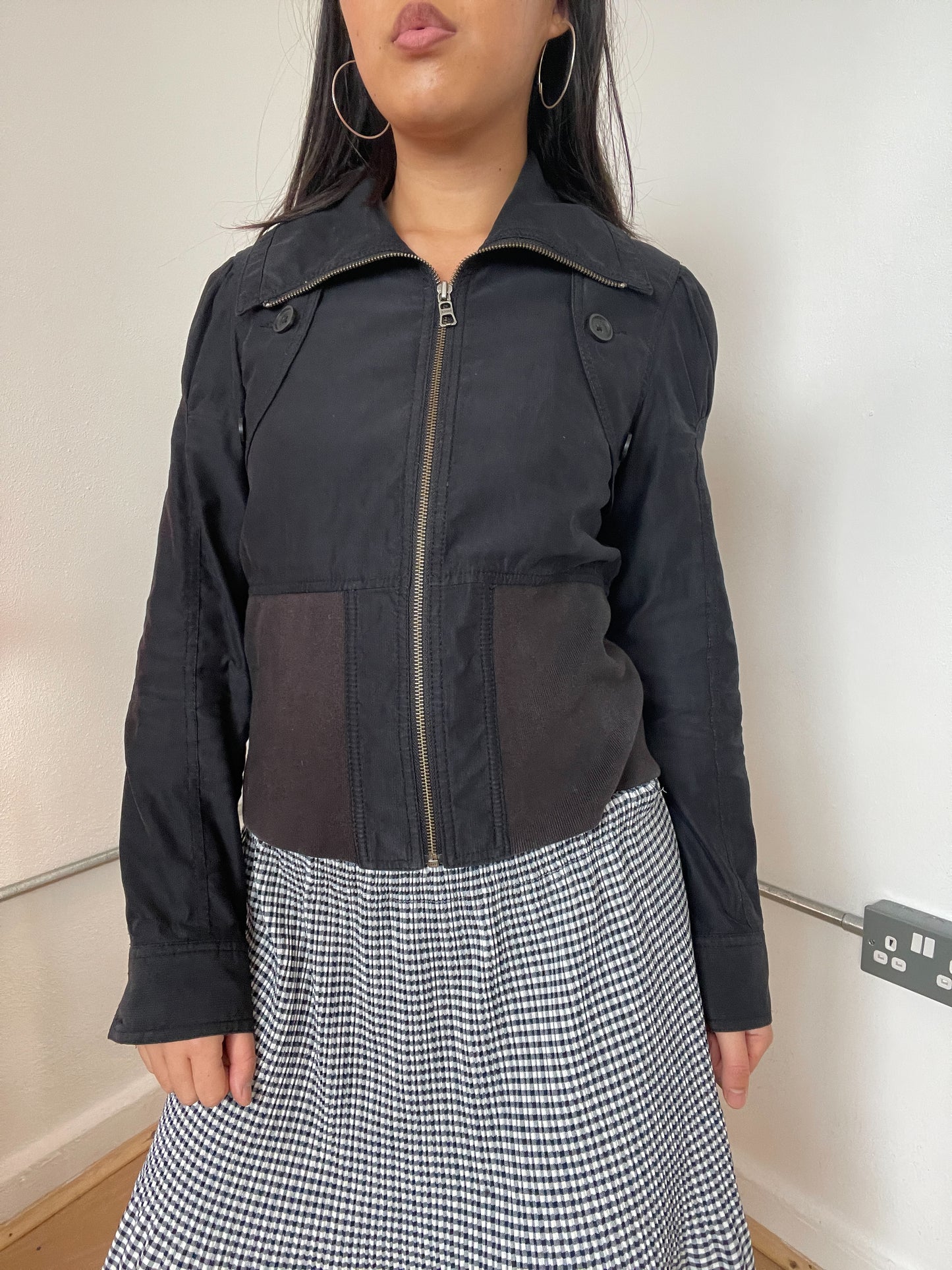 Black windbreaker jacket