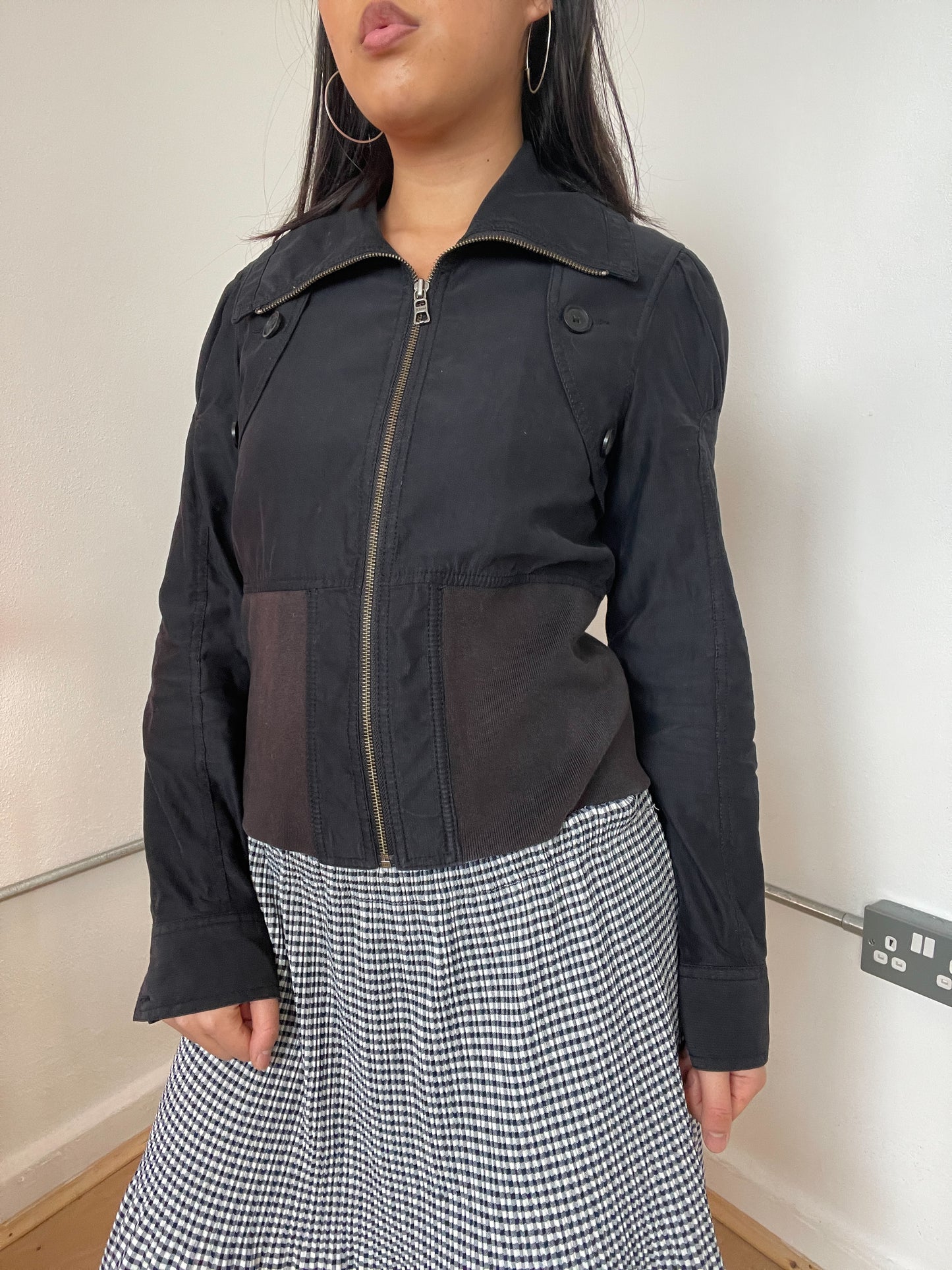 Black windbreaker jacket