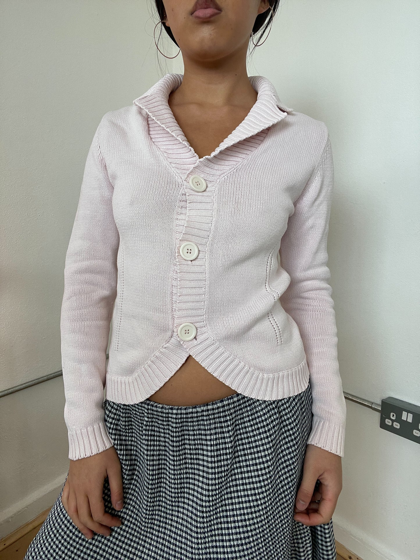 Baby pink knit long sleeve jumper top