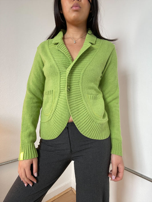 Bright Green Long Sleeve Cardigan