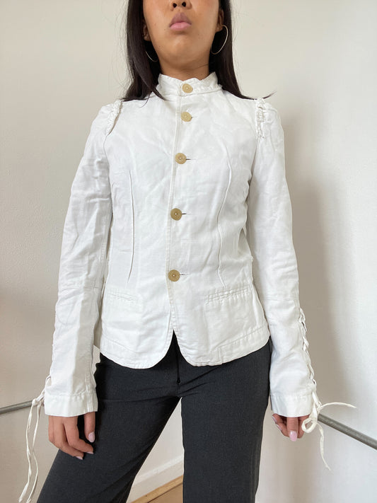 White Canvas Utility Jacket