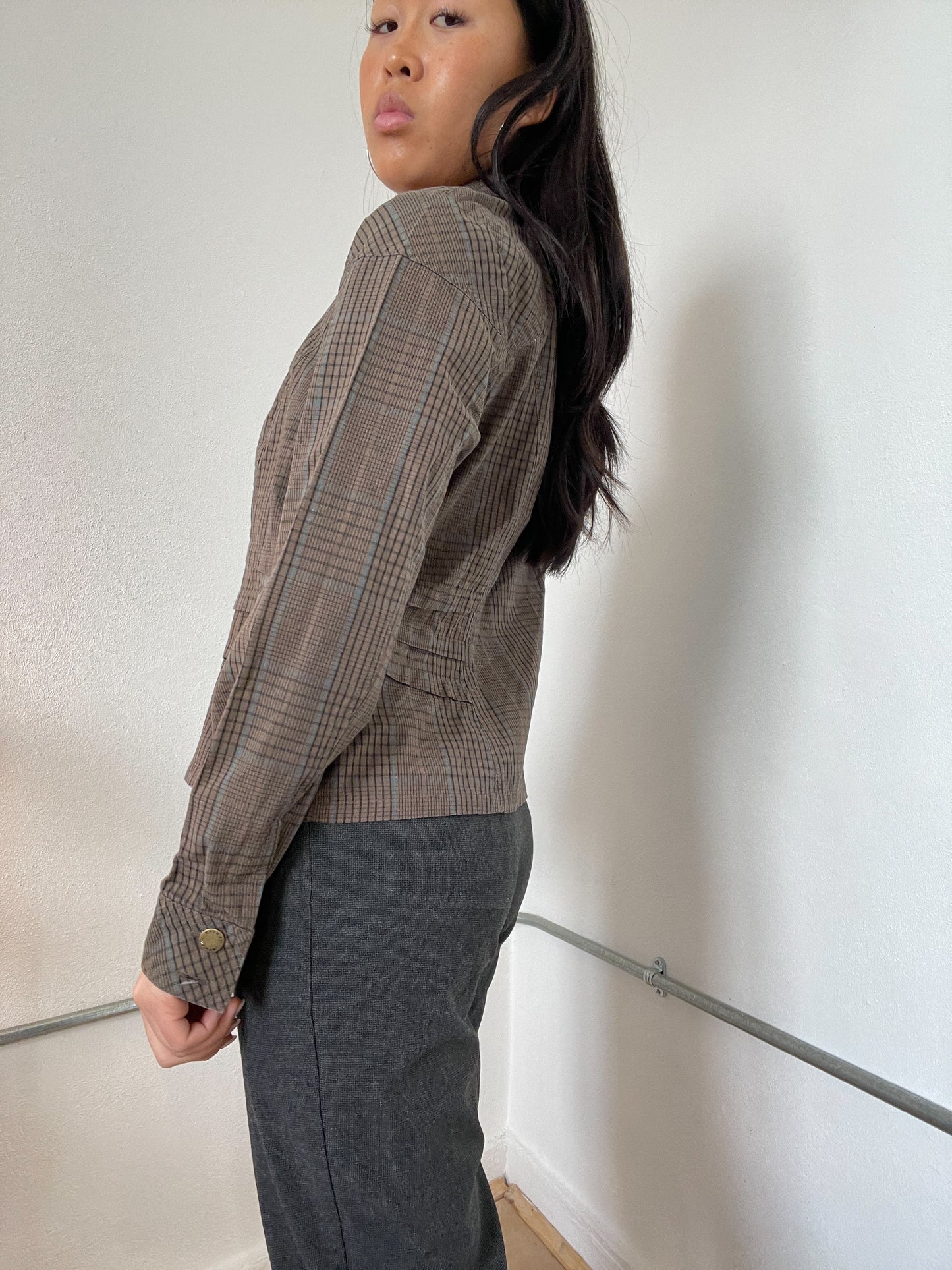 Brown Checkered Jacket