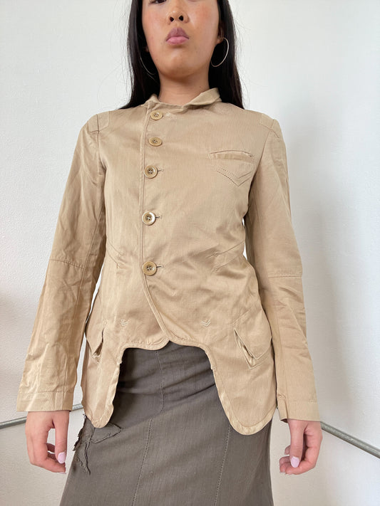Camel Asymmetric Marithé François Girbaud Utility Jacket