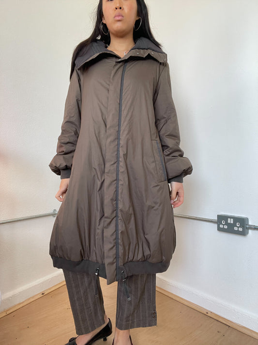 Brown A-Line Balloon Cop Copine Coat