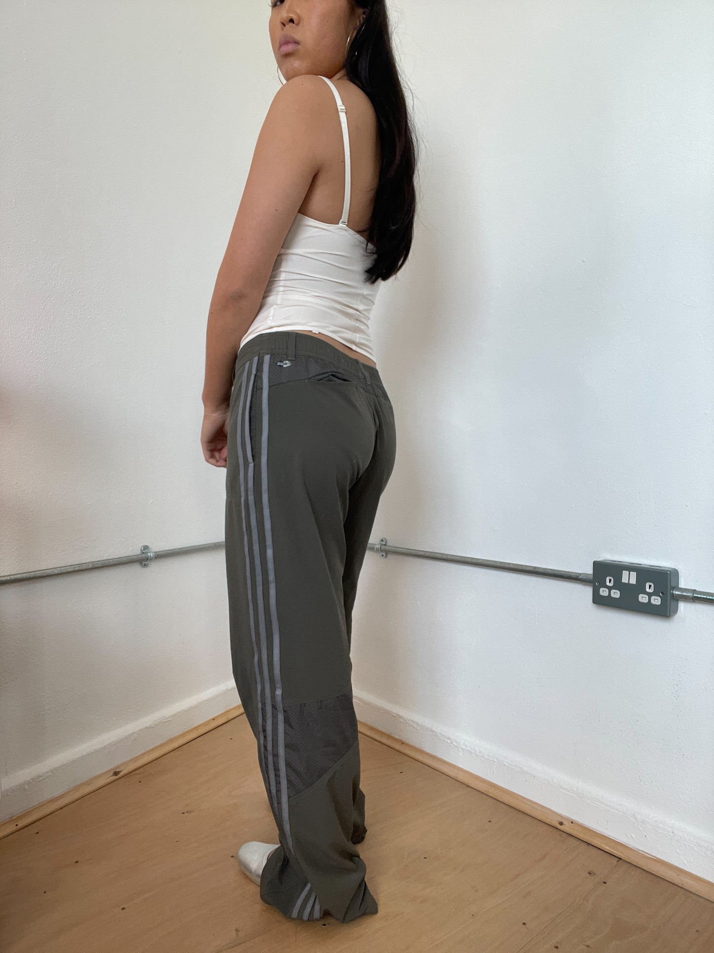 Dark Green Adidas Track Pants