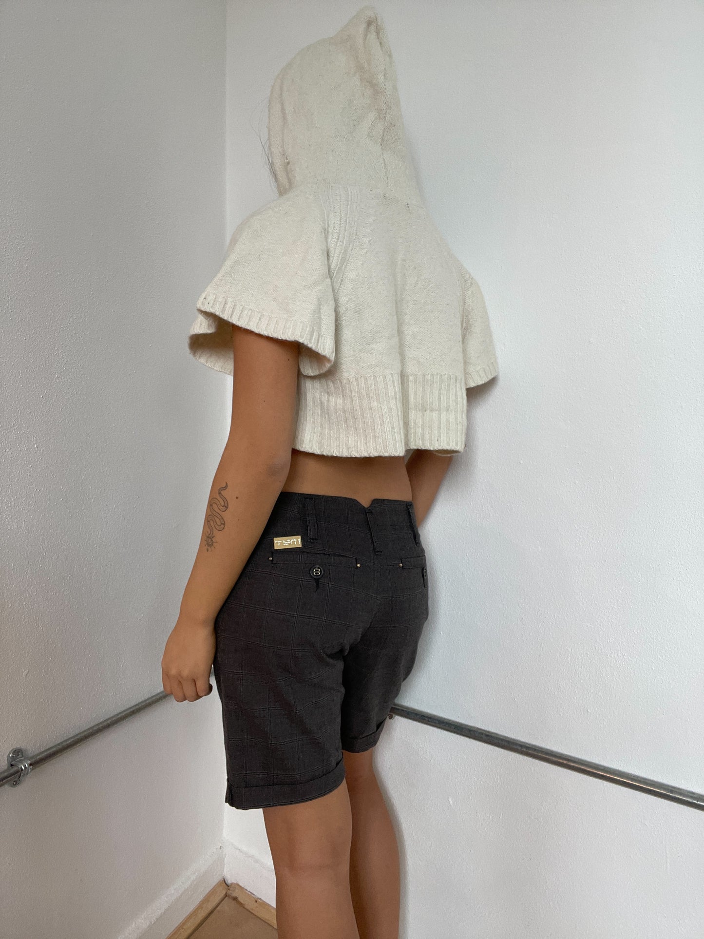 Light Cream Knitted Swing knit Top