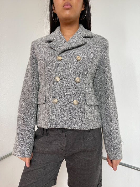 Grey Patterned Worker Jacket