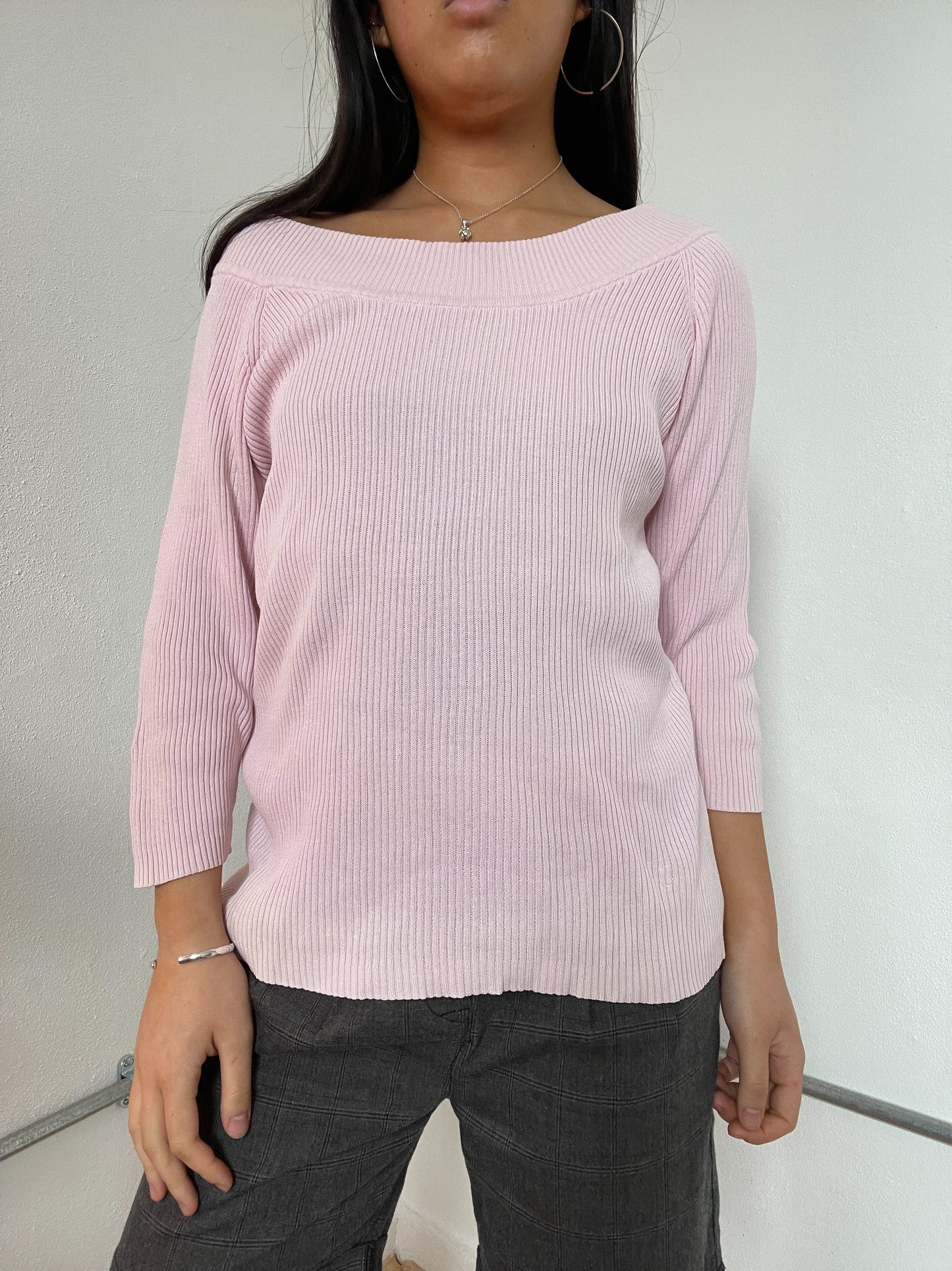 Baby Pink Asymmetric Knit jumper