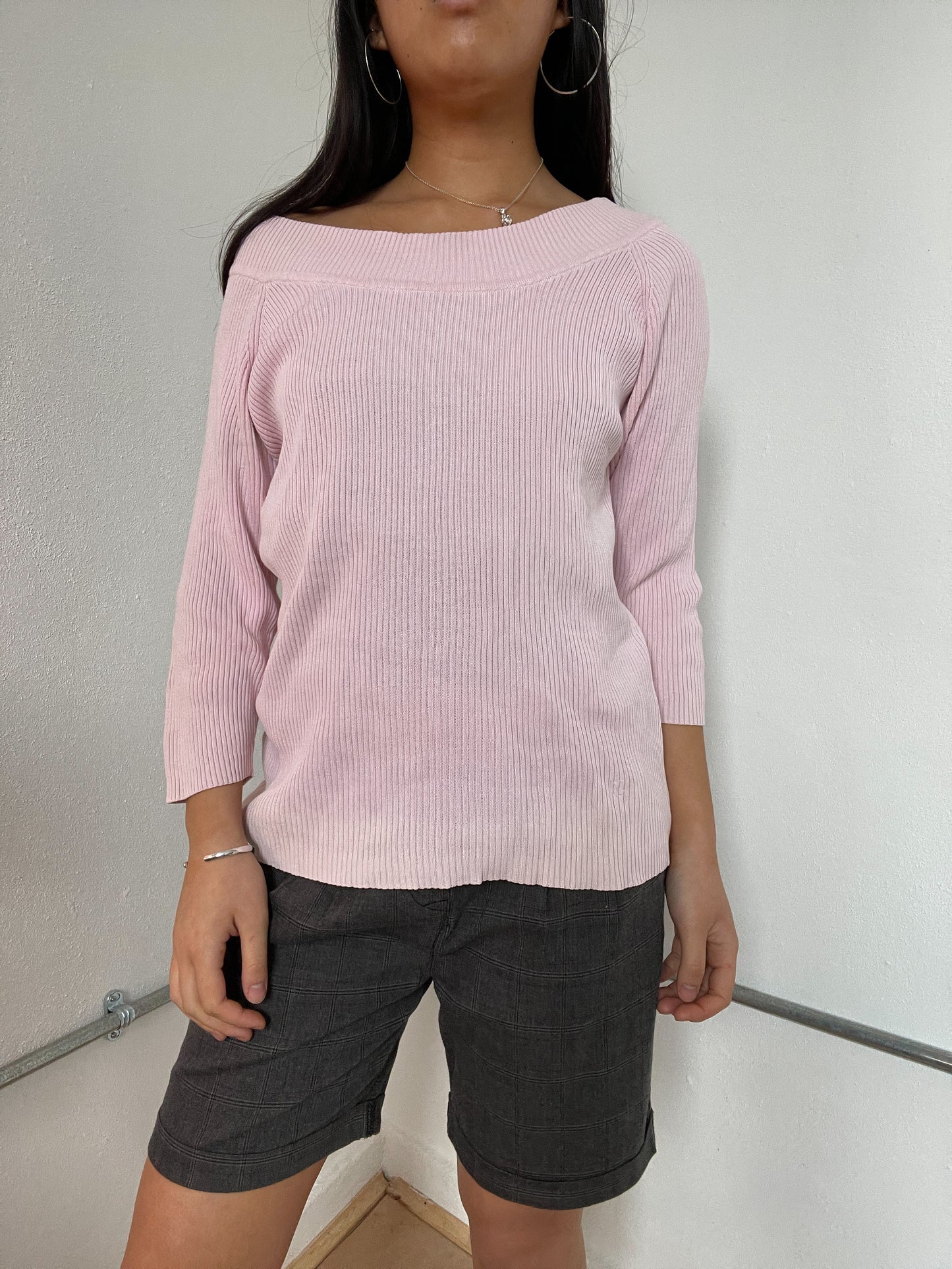 Baby Pink Asymmetric Knit jumper